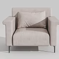 Single Sofa Leather Sofa Combination 3d model