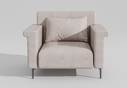 Single Sofa Leather Sofa Combination 3d model