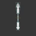 Ornate Fantasy Spear Weapon With Golden Carved Patterns And Black Handle