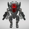 Advanced Combat Weapon Robot With Red Core And Detailed Mechanical Structure