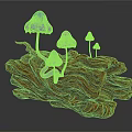 Modern mushroom straw mushroom poisonous mushroom plant 3d model