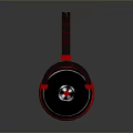 Red And Black Over Ear Computer Headphones With Ergonomic Design And Soft Ear Cushions
