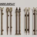 Assorted Vintage Metal Door Handles With Various Decorative Designs On