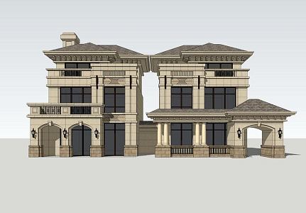 French Style Villa 3d model