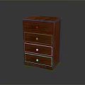 Classic Wooden Chest of Drawers With Five Drawers and Metal Handles