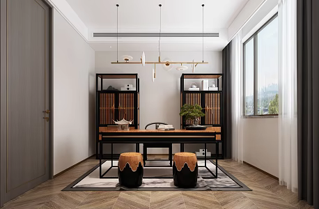New Chinese Style Study 3d model