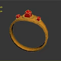 Stylish Gold Ring Jewelry Design Featuring Red Gemstones And Smooth Band Details