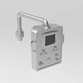Industrial Control Device With Digital Display Screen Metal Pipe And Control Knobs 3d model
