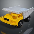 Yellow Dump Utility Vehicle With White Bed And Black Wheels 3d model