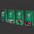 Starbucks Coffee Beans Collection With Green Packaging Featuring Ethiopia Colombia Verona