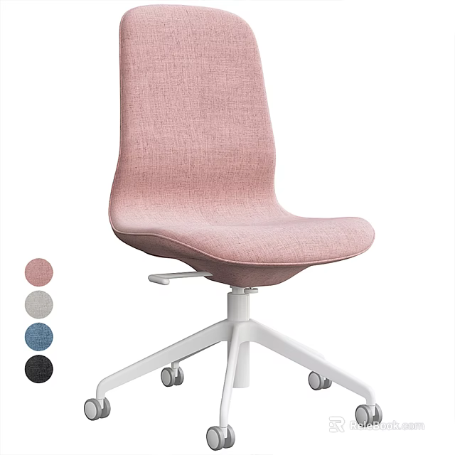 Modern Office Chair With Multiple Color Options And White Base Wheels 3d model
