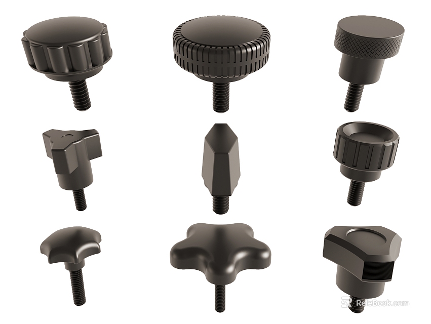 Black Handles With Various Styles And Different Designs For Furniture Applications 3d model 