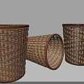 Woven Storage Baskets in Brown and Beige Various Sizes Standing and Tilted for Home Organization