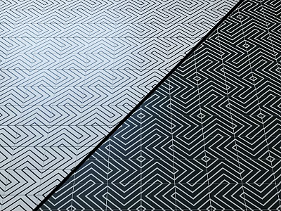 Black And White Geometric Pattern Floor Tiles With Decorative Design Elements 3d model