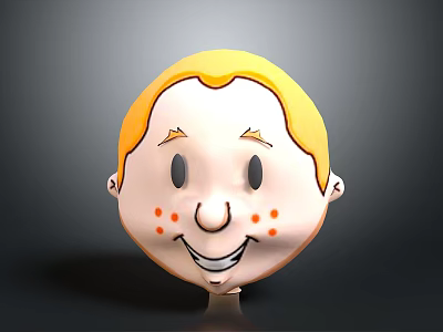 Cartoon Style Game Movie Character With Blonde Hair Freckles And Smiling Expression 3d model