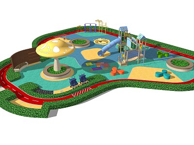 Children's activity area Modern play equipment model