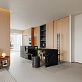 Modern Bright Living Room With Large Window Sofa Armchair Coffee Table