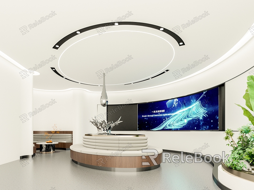 Rest Area of Enterprise Exhibition Hall with Sense of Science and Technology model