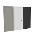 Three Modern Hinged Doors in Gray White Black with Sleek Design and Handles
