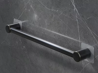 Modern Black Shoe Cabinet With Transparent Fixings On Grey Marble Wall 3d model