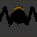 Black And Yellow Spider Like Creature With Multiple Legs Yellow Spiked Tips And Body Patterns