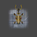 Yellow Multi Legged Robotic Machine With Mechanical Arm And Glowing Lights
