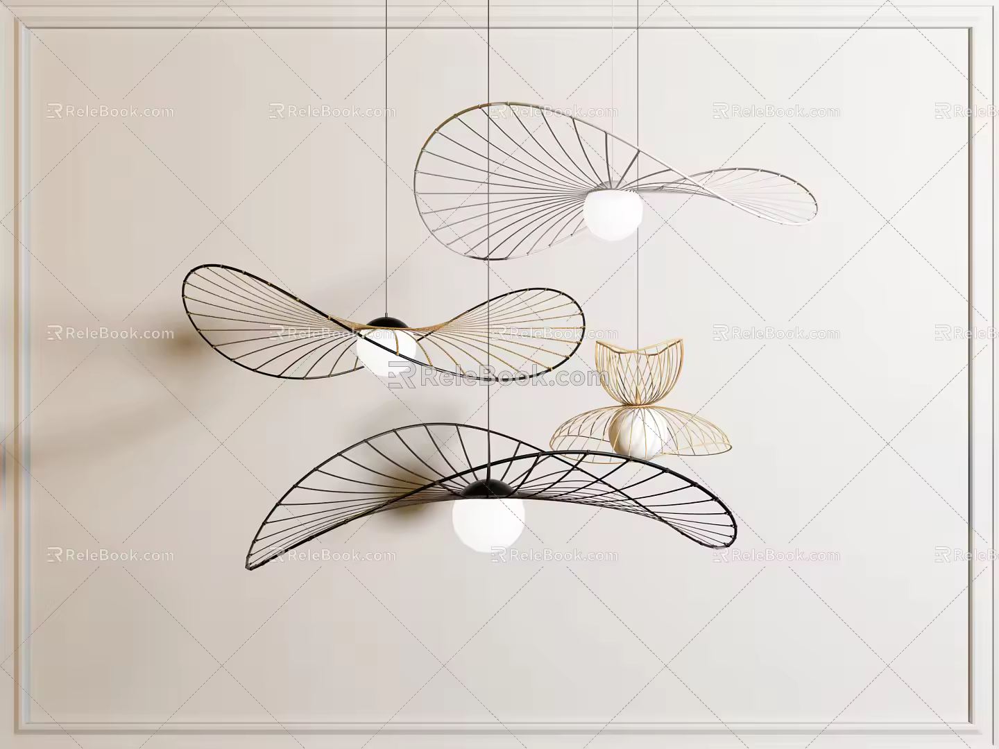 Modern Chandelier Hat Decorative Chandelier 3d model
