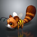 Game And Movie Character With Raccoon Like Features Bee Stripes White Wings And Big Eyes