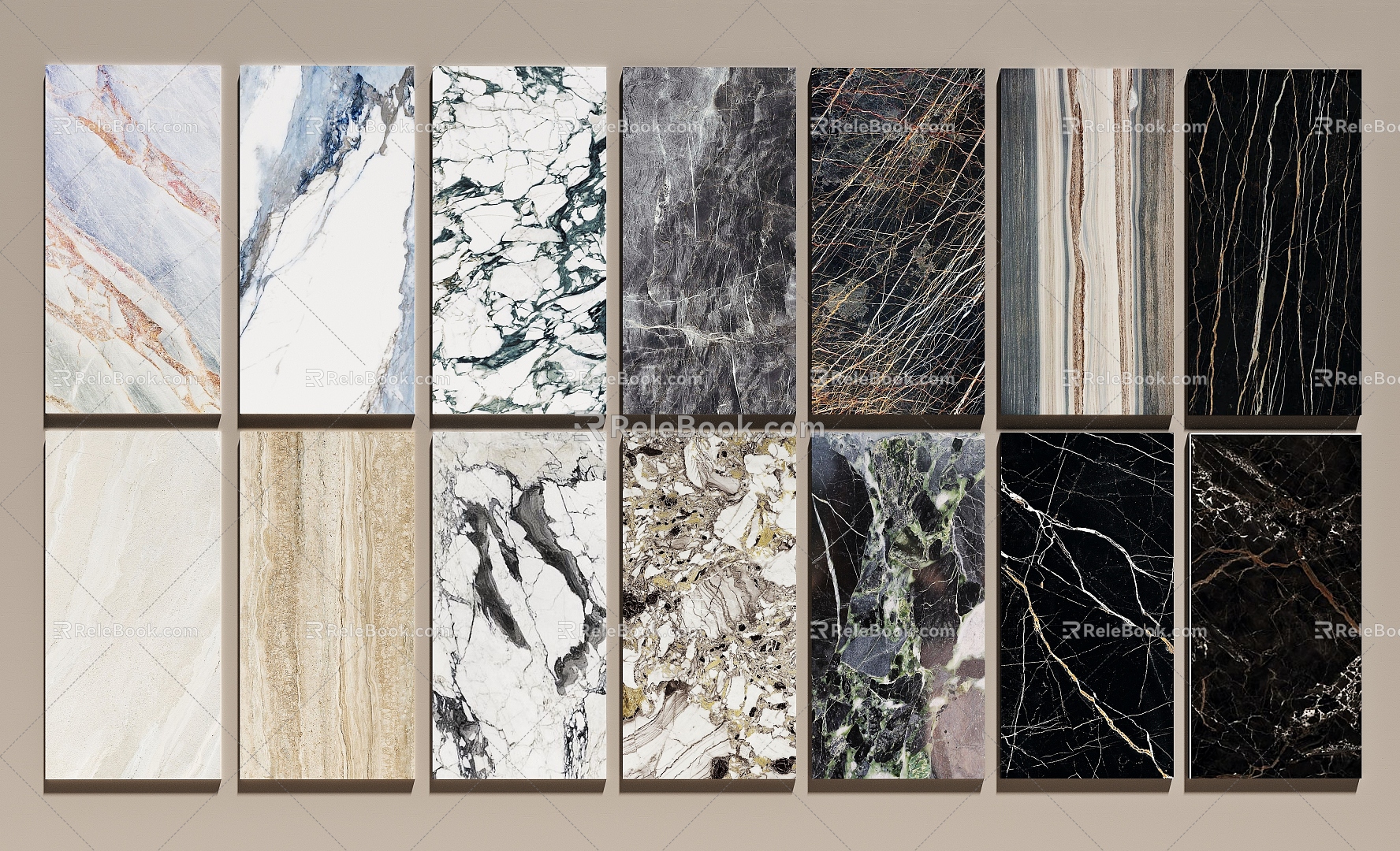 Wall Panel Marble Wall Panel Marble Rock Slab 3d model