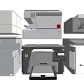 Efficient Modern Office Electronics Printers Various Models for Business Use 3d model