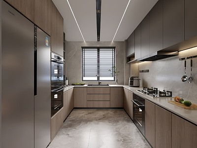 Italian Light Luxury Closed Kitchen model