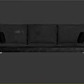 Modern Gray Fabric Three Seater Sofa With Armrests And Metal Legs In Living Room Interior