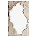 Artistic Modern Mirror With Natural Textured Stone Frame For Home Interior