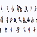 Diverse Group Of People In Various Poses And Casual Daily Activities
