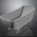 Modern Minimalist White Freestanding Bathtub With Sleek Surface And Chrome Metal Legs