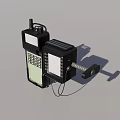 Vintage Military Weapon Communication Device With Black Body Green Screen And Antenna
