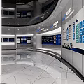 Elegant Modern Corporate Reception Lobby With Marble Walls And Complete Enterprise Brand Culture