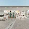 Modern Beauty Hair Salon Interior With Green White Decor Hairdressing Chairs Wig Displays Large Mirrors
