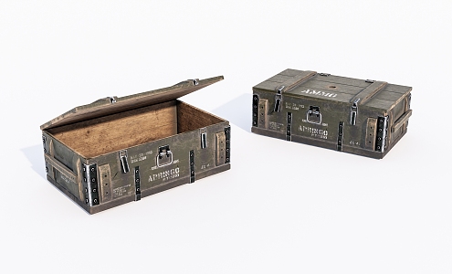 Old wooden box 3d model