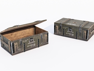 Old wooden box 3d model