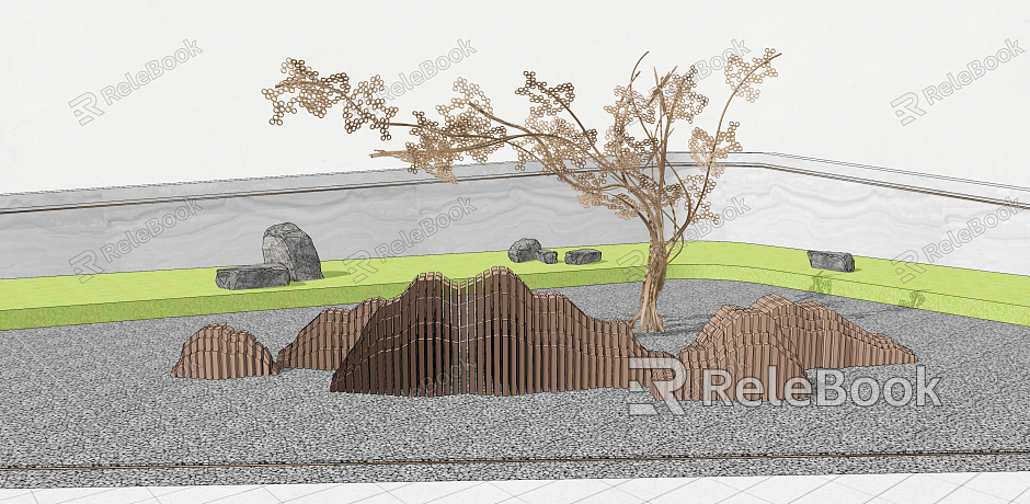 New Chinese style landscape sketch rockery sketch stone model