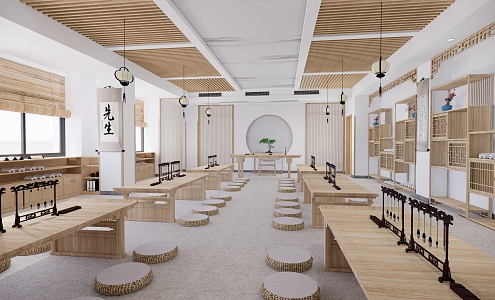 New Chinese Classroom 3d model