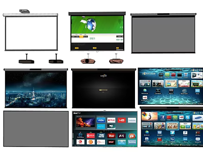 Projection Monitoring System With Various Projection Screens And High Definition Displays 3d model