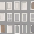 Various White Cabinet Door Designs With Different Panel Styles And Patterns 3d model
