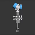 Industrial Precision Measurement Gauge With Blue Display And Stainless Steel Flange Base