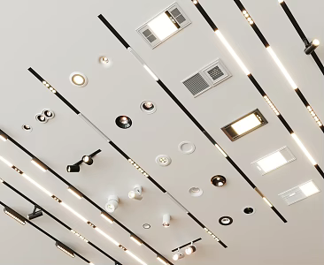 Modern downlight spotlight magnetic attraction lamp 3d model