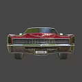 Classic Red Vintage Car With White Top And Retro Front Grille Design