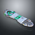 3D Rendered Mechanical Device With Circular Structure Green Elements Gray Body And Yellow Accents