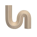 Curved Wooden Decorative Design Elements With U Shaped And Wave Patterns