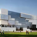 modern library building 3d model